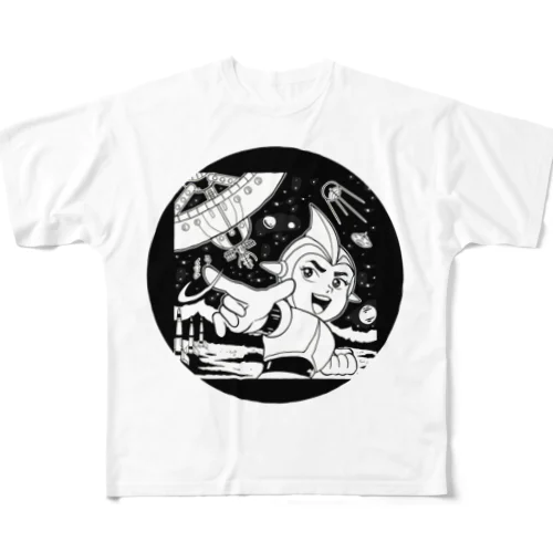 レトロ未来ヒーロー少年０２ All-Over Print T-Shirt