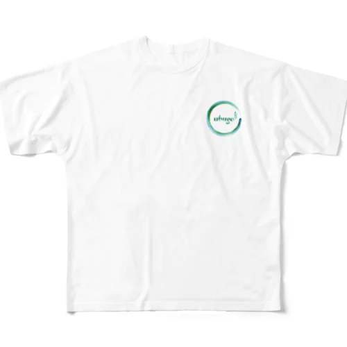 背面ubugeビッグロゴ／前面左胸ubugeロゴ All-Over Print T-Shirt