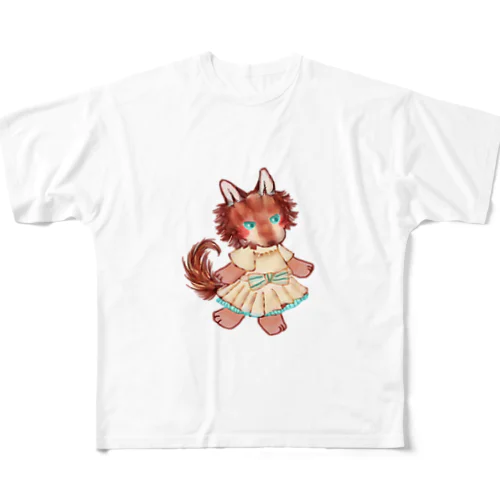 オオカミのウルフル フルグラフィックTシャツ