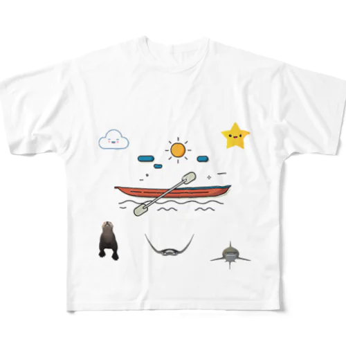 海で遊ぼう　フルグラフィックTシャツ All-Over Print T-Shirt