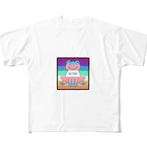 transgender (he/they) mlm/nblm frog フルグラフィックTシャツ