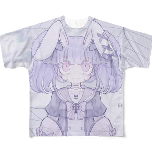 電子のうさぎ。（鈴子らん） All-Over Print T-Shirt