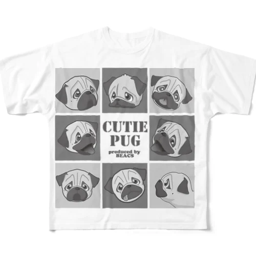 Cutie Pug 8面相 All-Over Print T-Shirt