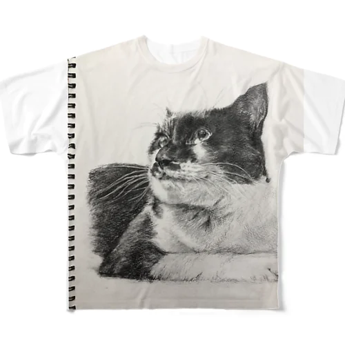 リングノート風のマスク猫 All-Over Print T-Shirt