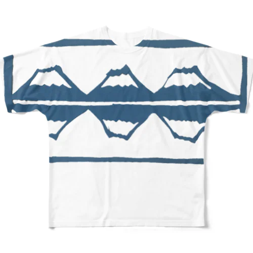 母が切り取った富士山(逆さ富士version) フルグラフィックTシャツ