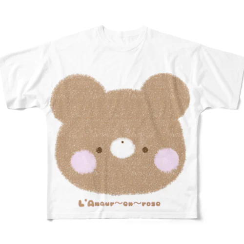 ほわほわたかくま フルグラフィックTシャツ