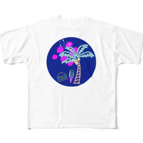 ネオン 夏 All-Over Print T-Shirt