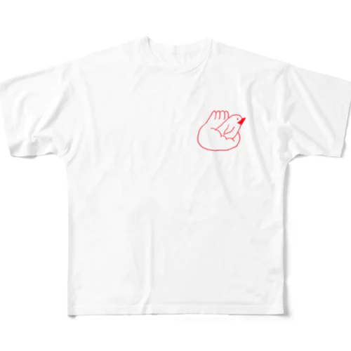 肉まんから突き出るペンギン All-Over Print T-Shirt