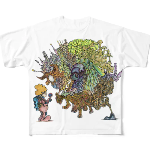 宇宙怪獣との遭遇 All-Over Print T-Shirt