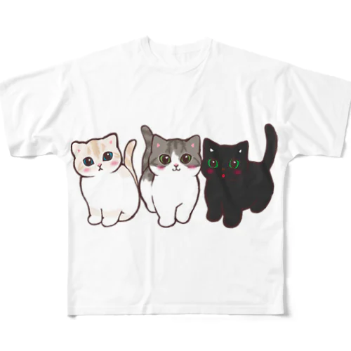 たま農園の猫たち フルグラフィックTシャツ