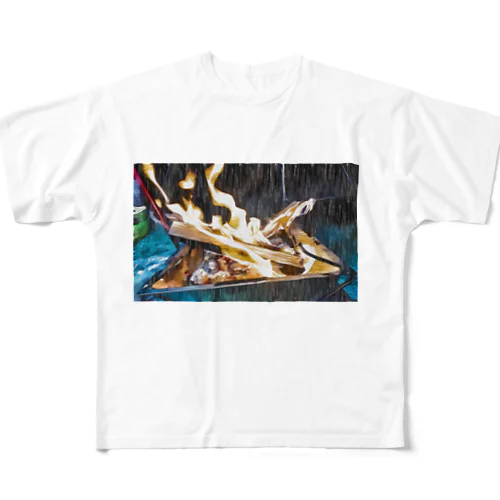 fire in rainy All-Over Print T-Shirt