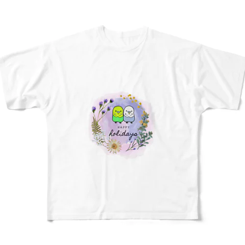 セキセイインコぴろ＆ふく　グッズ All-Over Print T-Shirt