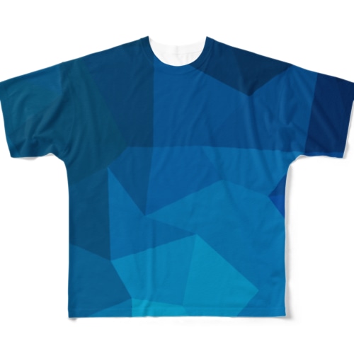 ポリゴン (青) All-Over Print T-Shirt