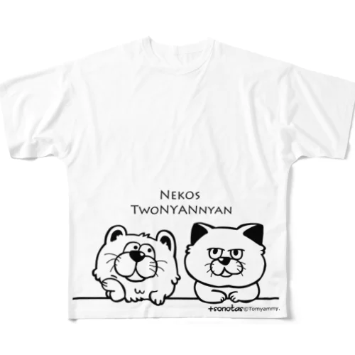 ねこズMONO フルグラフィックTシャツ