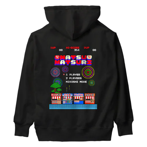 【バックプリント】レトロゲーム風な夏祭り Heavyweight Hoodie