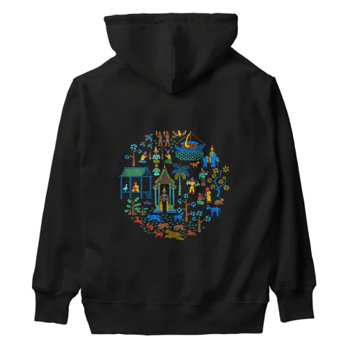 ラオスのモザイク画 Heavyweight Hoodie