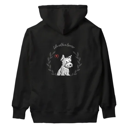 テリアのいる幸せな暮らし(シンプル) Heavyweight Hoodie