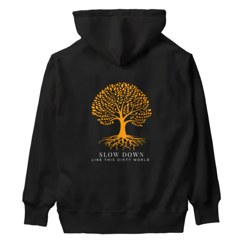 SLOWDoWN yellow tree wear  Heavyweight Hoodie