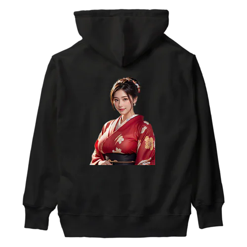 ラメ子_着物_赤 Heavyweight Hoodie