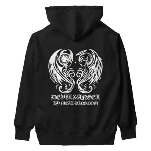 Devil＆Angel ホワイトカラー Heavyweight Hoodie