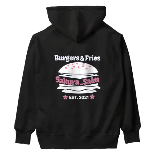 Burgers&Fries Sakura_Saku ロゴアイテム（ホワイト） Heavyweight Hoodie