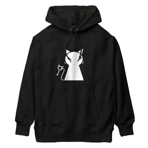 鍵穴っぽい猫 (白猫) Heavyweight Hoodie