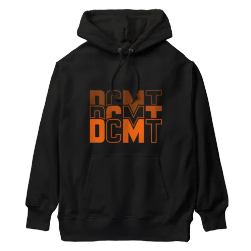 Back:3D DOCOMOTA  F:DCMT Logo オレンジ Heavyweight Hoodie