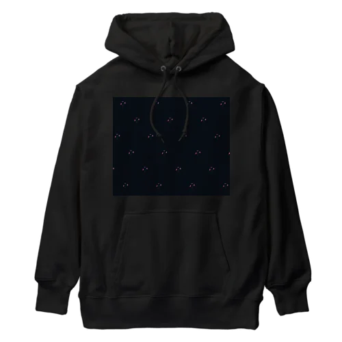 navy × little flower pattern Heavyweight Hoodie