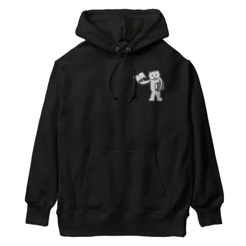 モノクロ・読書が大好きなクマ Heavyweight Hoodie