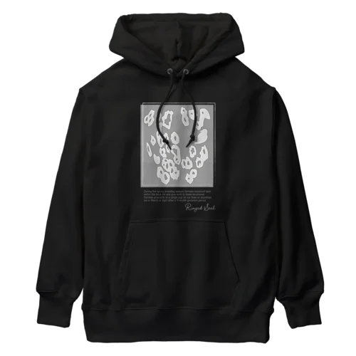 ワモン アザラシ 柄 グレー Ringed seal pattern gray Heavyweight Hoodie