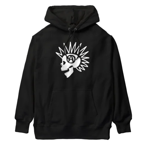 モヒカンスカル ホワイト Heavyweight Hoodie