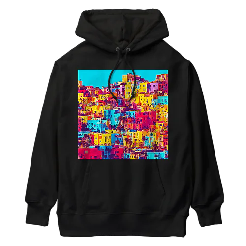 colorful houses Heavyweight Hoodie