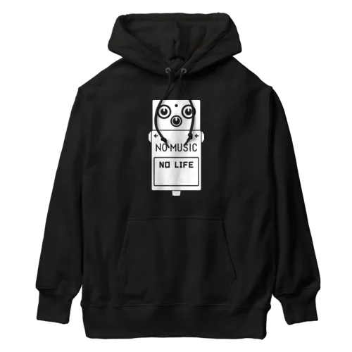 ノーミュージックノーライフ エフェクターデザイン ホワイト Heavyweight Hoodie