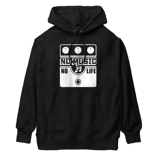 ノーミュージックノーライフ ビッグマフデザイン ホワイト Heavyweight Hoodie