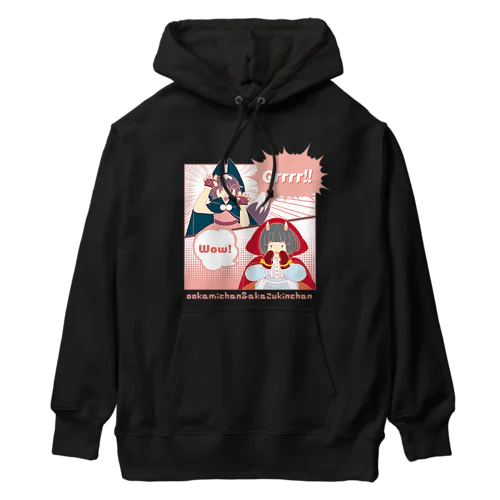 漫画風オオカミちゃん&赤ずきんちゃん Heavyweight Hoodie