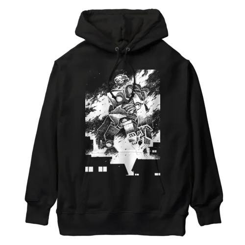 鉄神01白インク Heavyweight Hoodie