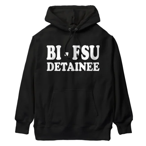 BI-FSU DETAINEE 白ロゴ ヘビーウェイトパーカー