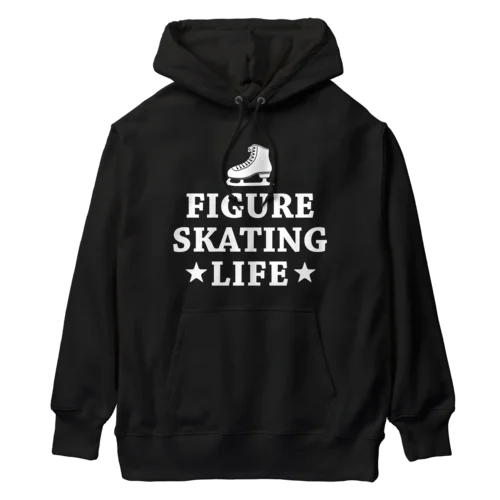 フィギュアスケート・白・figure skating・グッズ・デザイン・フィギアスケート・#Tシャツ・ステップ・スピン・ジャンプ・スケート靴イラスト・技・男子・女子・かっこいい・かわいい・アイスダンス Heavyweight Hoodie