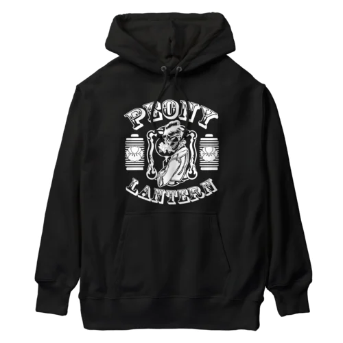 【白・表】ロゴ風 peony lantern【牡丹灯籠】  Heavyweight Hoodie