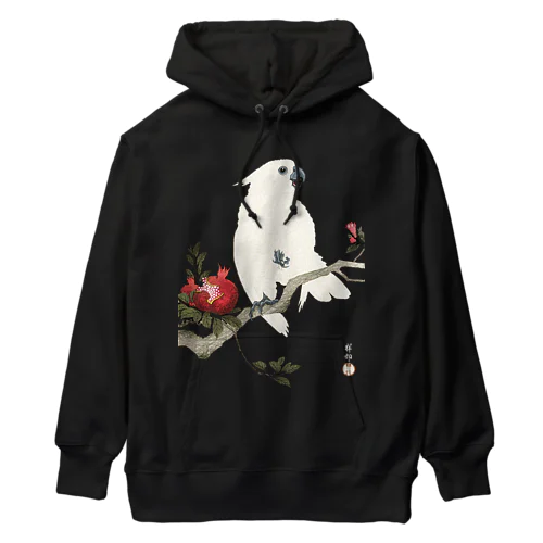 小原古邨　鸚鵡と柘榴（柘榴に鸚鵡）Ohara Koson / Cockatoo and pomegranate  Heavyweight Hoodie