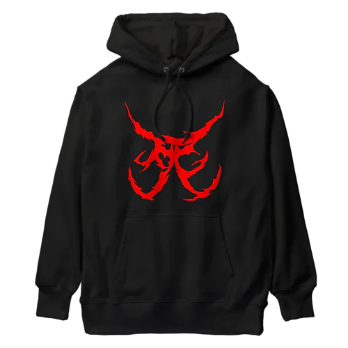 死　DEATH METAL LOGO RED Heavyweight Hoodie