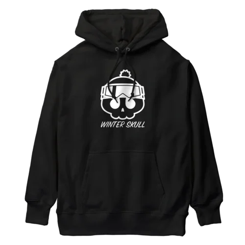 ウィンタースカル ゴーグルドクロ ホワイト Heavyweight Hoodie