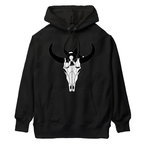 ボストンテリア(牛の頭蓋骨)[v2.8k] Heavyweight Hoodie