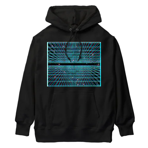 遠近グリッドのネオン宇宙 Heavyweight Hoodie