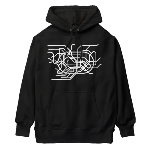 東京地下鉄路線図-東京メトロ路線図 ROUTE MAP TOKYO METROPOLITAN AREA-白ラインバージョン- Heavyweight Hoodie