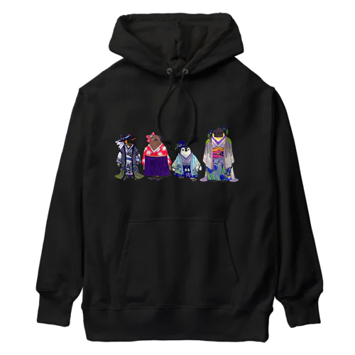 いずれ菖蒲か杜若₋Aptenodytes Kimono Penguins- Heavyweight Hoodie