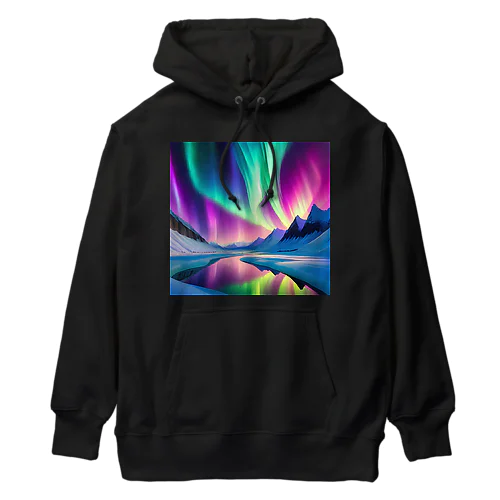 北極のオーロラ Heavyweight Hoodie