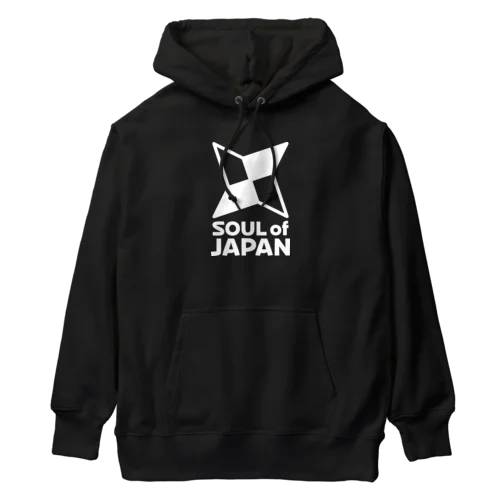 ソウルオブジャパン 折り紙の手裏剣デザイン 大和魂 日本 ホワイト Heavyweight Hoodie