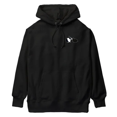 ダッチうさぎ(座)とオオバン Heavyweight Hoodie