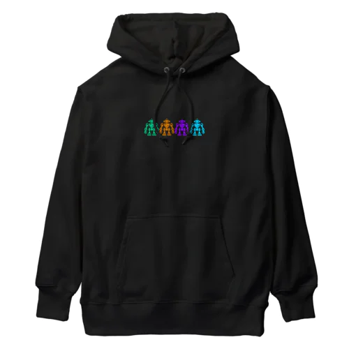 色違いの4機のレトロなロボット Heavyweight Hoodie